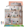 Casa de muñecas de madera, 39 piezas, 3 pisos