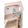 Casa de muñecas de madera, 39 piezas, 3 pisos