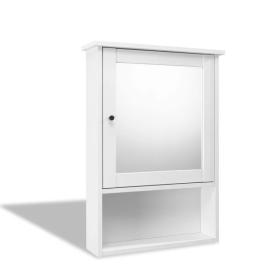 Mueble de pared Stockholm con espejo, color blanco, con mucho espacio para tu baño.