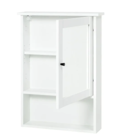 Mueble de pared Stockholm con espejo, color blanco, con mucho espacio para tu baño.