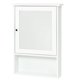 Mueble de pared Stockholm con espejo, color blanco, con mucho espacio para tu baño.