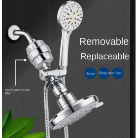 20-stage shower filter for reducing chlorine, fluoride and impurities
