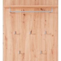 Stella Trading Garderobenpaneel in Artisan Eiche Optik mit Hutablage und Wandhaken