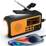 Радіоприймач PRUNUS J-367 Crank DAB+/FM з акумулятором 5000 мАг, Bluetooth, ліхтариком та функцією SOS