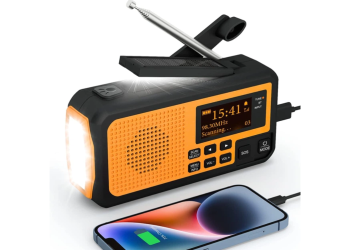 Радіоприймач PRUNUS J-367 Crank DAB+/FM з акумулятором 5000 мАг, Bluetooth, ліхтариком та функцією SOS Радіоприймач PRUNUS J-367 Crank DAB+/FM з акумулятором 5000 мАг, Bluetooth, ліхтариком та функцією SOS