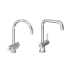 Sensor-activated kitchen faucet with 360° swivel spout