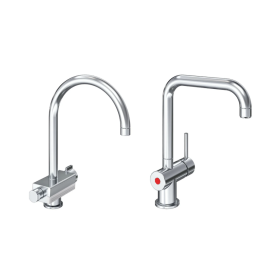 Sensor-activated kitchen faucet with 360° swivel spout