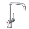 Sensor-activated kitchen faucet with 360° swivel spout