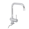 Sensor-activated kitchen faucet with 360° swivel spout