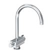 Sensor-activated kitchen faucet with 360° swivel spout