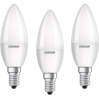Osram E14 Base Classic B 40 LED bulb | 4.9 W - 40 W equivalent to incandescent bulb, candle/matt LED bulb, warm white - 2700 K, 3 pieces (pack of 1) [energy class F]