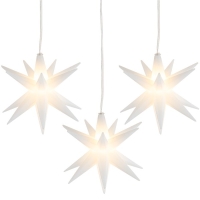 Estrellas LED 3D de 10 cm de diámetro y 16 rayos, blancas, con LED blanco cálido y temporizador