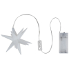 3-D-LED-Sterne mit 10 cm Durchmesser und 16 Strahlen, weiß, mit warmweißer LED und Timer