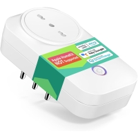 Італійська WiFi розетка Meross, 16 А (тип L) Smart Plug, моніторинг енергії Smart Plug, функція таймера, захист від перевантаження, сумісна з Amazon Alexa, Google Assistant, 3840 Вт, 2,4 ГГц