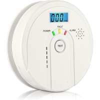 HOMELYLIFE Carbon Monoxide Detector, Replaceable Battery Operated Carbon Monoxide Alarm with LCD Digital Display, EN 50291 CO Alarms Monitor for Home Safety (AA Battery NOT Included)