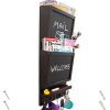 Rustic 2 slot wall mounted mail sorter organizer with chalkboard surface and 3 double key hooks - Entryway wall decor made of Paulownia wood - Marrone scuro