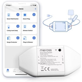 Meross Universal Smart Switch, 10A DIY Smart Switch Compatible with Alexa, Google Home and SmartThings, WiFi Switch with Voice Control