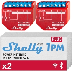 Shelly Plus 1PM WiFi- & Bluetooth-Relaisschalter mit Strommessung Hausautomation Funktioniert mit Alexa & Google Home iOS & Android App Kein Hub erforderlich DIY-Lichtsteuerung (2er Pack)