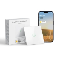 Meross Wi-Fi Touch Wall Switch, 1-Way, 1-Channel, Compatible with Apple HomeKit Siri, Alexa, Google Assistant and SmartThings. 2.4GHz (Neutral Cable Required)