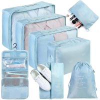 AiQInu Органайзер для багажа, 8 в 1, набор органайзеров для путешествий, водонепроницаемая сумка-органайзер для чемодана, упаковочные кубики для одежды, косметики, нижнего белья и т.д.