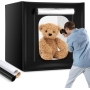 OMBAR Caja de Luz Estudio Fotográfico Portátil 80x80x80cm Caja de Fotografía con 3 Tiras Panel 210 Cuentas LED Luz Mini Estidio Fotográfico con 5600K 3 Fondos de Fotografía(Negro Blanco Naranja)