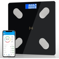 Весы Diboniur для определения содержания жира и мышечной массы с приложением, персональные весы с анализом содержания жира в организме, ИМТ, мышечной массы и других показателей (черные)