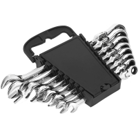 Denali - Set of 13 flexible ratchet wrenches from 5/16 to 1 inch (80 - 250 mm) with roll-up storage case