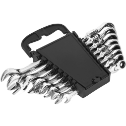 Denali - Set of 13 flexible ratchet wrenches from 5/16 to 1 inch (80 - 250 mm) with roll-up storage case