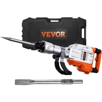 VEVOR - 3,500 W electric demolition hammer, concrete breaker, 1,900 BPM, heavy duty, with 2 chisels, gloves and 360° rotating front handle for trenching, chipping and hollowing
