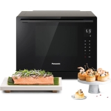 Panasonic NN-CS88LBEPG | 4-in-1-Kombi-Dampfofen, 31 l, Inverter, Drehheizung auf 30-230 °C, Flachgrill 1300 W, Mikrowelle 1000 W, Dampf 1300 W, feste Oberseite, Schwarz — Version FR