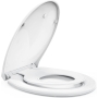 STOREMIC Toilet lid with soft-close mechanism,Toilet lid with magnetically attachable toilet seat for children,Quick release function,Toilet seat with adjustable hinges,O shape white, plastic version