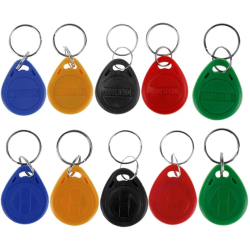 HFeng (Pack of 10) 125 kHz RFID access control key card proximity EM4100 key fob smart ID keycard for door electric lock system NFC token tag (Mix Color)