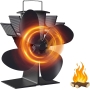 Fireplace fan, Fireplace fan for stove, Stove fan without electricity, Heat-operated stove fan with 4 blades