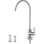 Ibergrif, M22301A, Grifo de Osmosis Inversa, Grifo de Cocina Agua Potable, Acero Inoxidable, Giratorio 360 grados, Grifo de Osmosis Inversa con Adaptador de 2, Grifos, Plata