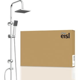 EISL Easy Energy DX12004-A-Set 2 in 1, large (170 x 170 mm) hand-held, rain shower without faucet, ideal for retrofitting, complete mounting kit DX12004-A