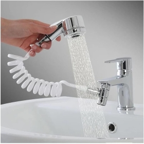 Einfacher Universal-Duschkopf, Waschbecken-Dusche, Duschkopf, Küchensiphon, einfach zu installieren, Bio-Klebebefestigung, praktisch und kompakt