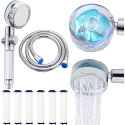 ZOCONE Shower Head with 1.5M Hose, High Pressure Water Saving Anti-scale Shower Head, with 6 Filter Element