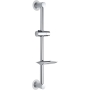 Ibergrif M20802-1, Shower rail, nail-less shower rail with holder and soap dish, bathroom shower head holder with adjustable shower height Silver