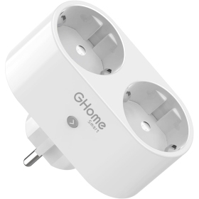 GHome Smart Wifi Smart-Steckdose, 2-in-1 Plug mit Energiemonitor, Steuerung über und App, kompatibel mit Alexa und Google Home, Weiß