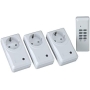 Unitec Wireless remote switch kit 48110 with self-learning function, radio socket set, 3 sockets+1 remote control, white