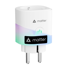 Meross Matter Smart Plug mit Stromverbrauch, Fernbedienung und Sprachsteuerung, Unterstützung für Apple Home, Alexa und Google Home, 16A, 3840W