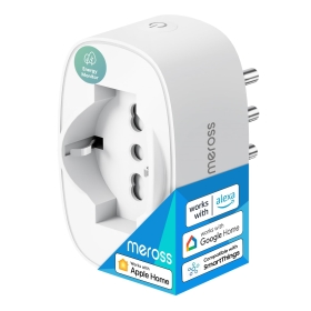 Meross Italian WiFi Socket, Smart Socket mit Energieüberwachung, Smart Socket Kompatibel mit Apple HomeKit, Alexa und Google Home