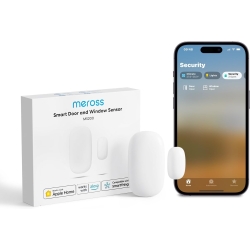 Датчик дверей і вікон Meross Wi-Fi, сумісність з Alexa, Apple Home, Google Home і SmartThings (концентратор не входить до комплекту)