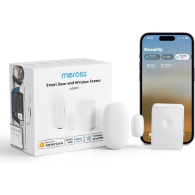 Meross WLAN Tür- und Fenstersensor, inkl. Meross Hub, Funkalarmanlage funktioniert mit Alexa, Apple HomeKit, Google Home und SmartThings