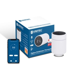 UNITEC Smart Heizkörperthermostat Erweiterung mit LCD Display, kompatibel mit Amazon Alexa und Hey Google,30946