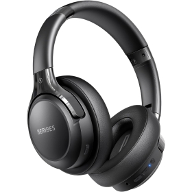 BERIBES Auriculares Bluetooth Diadema,65 Hrs de Reproducción, Micrófono Incorporado,6 Modos de Sonido EQ,Auriculares con Sonido estéreo de Alta fidelidad para Viajes/Oficina/hogar, Negro