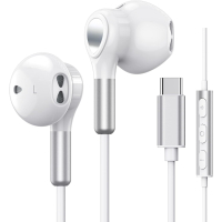USB C Headset for Samsung Galaxy S23 S24 S22 Ultra S21 FE S20 A53 A54 A55 USB Type-C Headset with In-Ear Microphone with Type-C Cable for iPhone 15 Pro MAX iPad Pro Air 5/Mini 6, Pixel 8