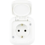 REV 005420 Atlantik, socket outlet, damp-proof socket outlet, IP44, single-pole, surface-mounted, white