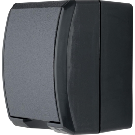 REV AquaForm, socket - damp room, IP44 single-pole, surface-mounted, anthracite