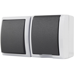 REV 0510231777 AquaForm, socket - A/W switch combination, IP44, two-pole, surface-mounted, horizontal, grey